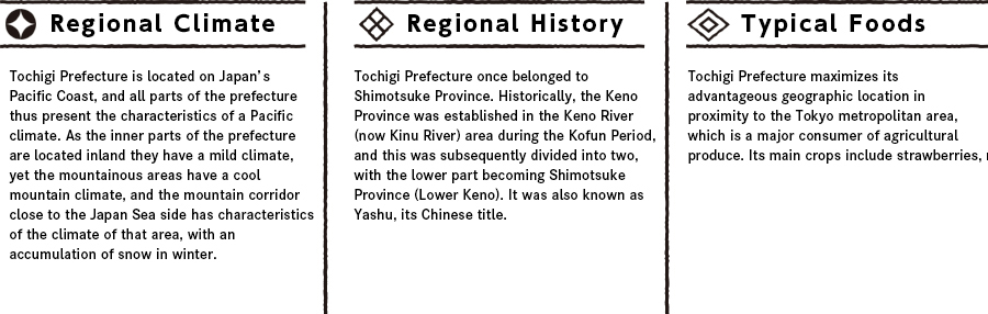 Tochigiの特徴
