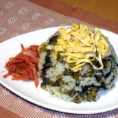 Mustard leaf pickle and rice